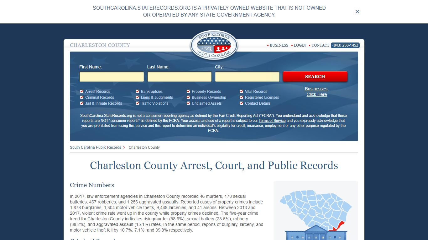 Charleston County Arrest, Court, and Public Records